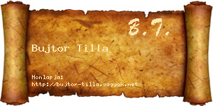 Bujtor Tilla névjegykártya